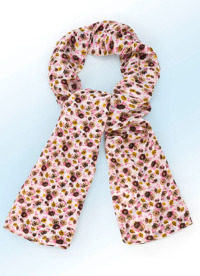 Halsduk med fantasiblommadesign 