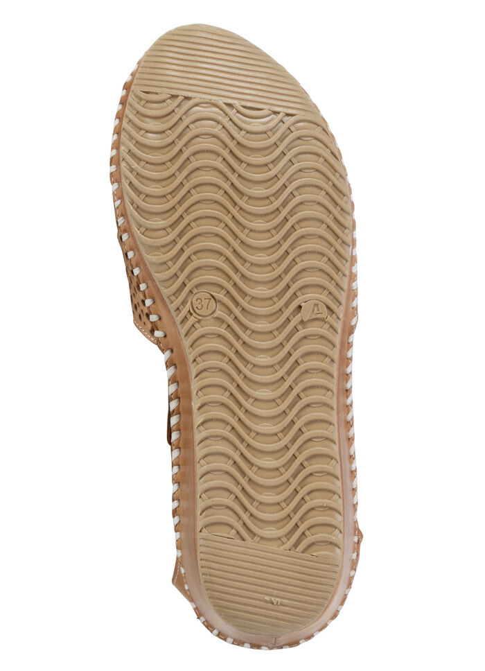 ELENA EDEN sandal med dekorativ perforering NATURBRAUN