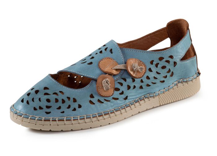 Gemini tofflor med luftiga &ouml;ppningar JEANS-KAMEL