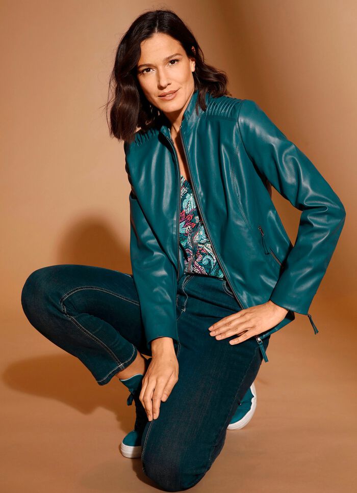 Kavaj i konstl&auml;der med kantband 