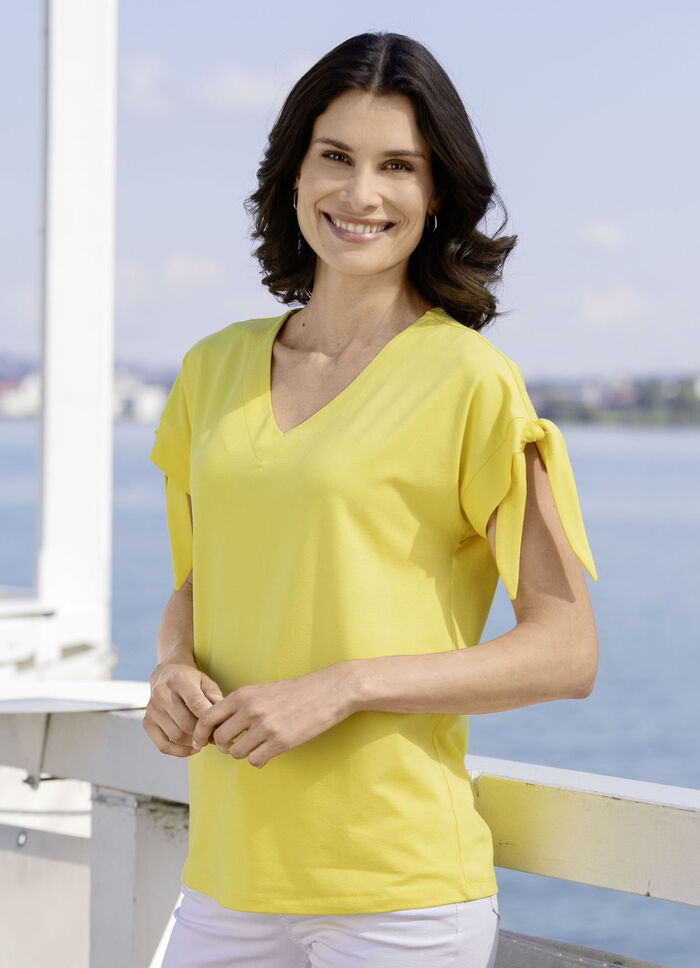 Skjorta med knytband i 2 f&auml;rger 