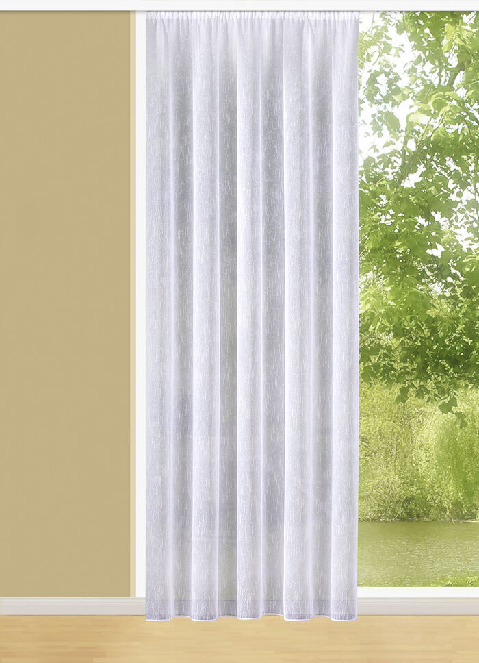 Flamgarngardin med automatiskt veckband 