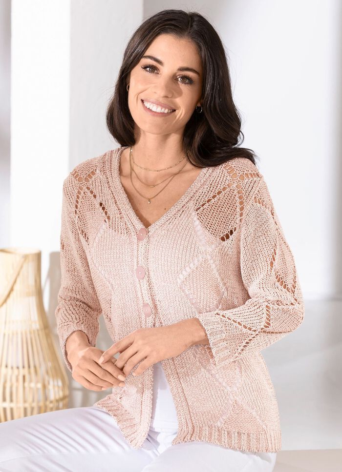 Kofta av fint glänsande garn 