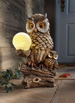 Batteridriven uggla med LED-kula 