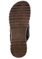 Gemini, snygga damslippers, vidd G, tillverkade av l&auml;der SCHWARZ