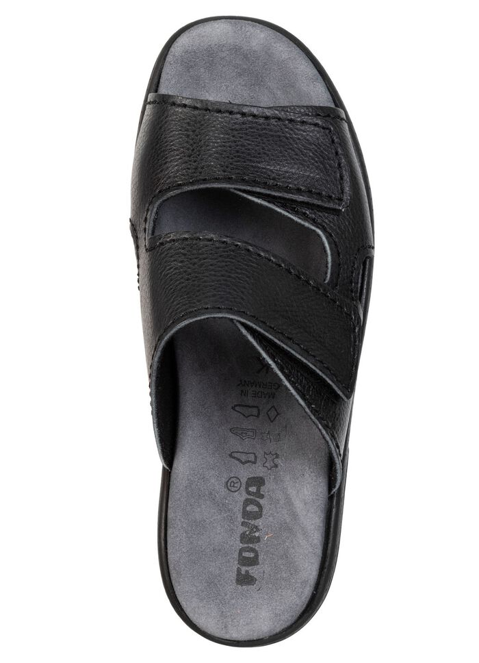 Bekv&auml;ma herrslippers, bredd K, med kardborreband SCHWARZ