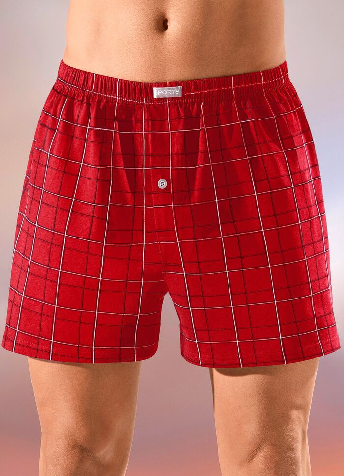 Boxershorts i flerpack med knappgylf, f&auml;rgglada 