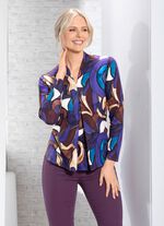 Skjorta med l&aring;dveck fram i 2 f&auml;rger LILA BRUNT