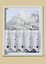 Elegant kort gardin med Plauen-broderi