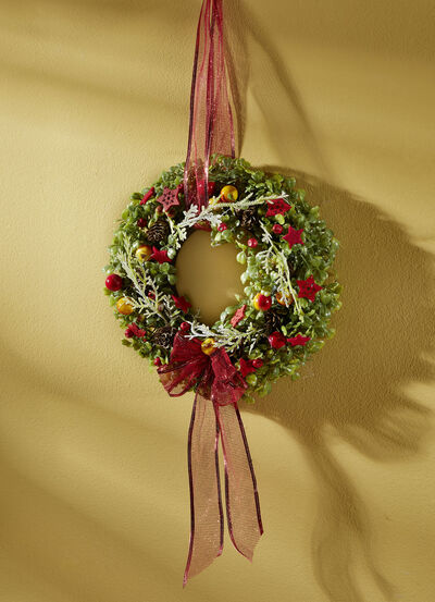 V&auml;ggkrans med matchande textilband 