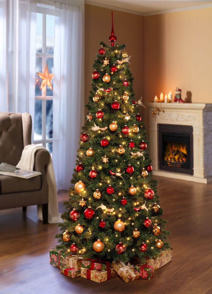 Fina träddekorationer tillverkade av högkvalitativt glas från Thüringen RÖDGULD