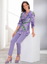 Skjorttunika med briljant f&auml;rgat tryck 