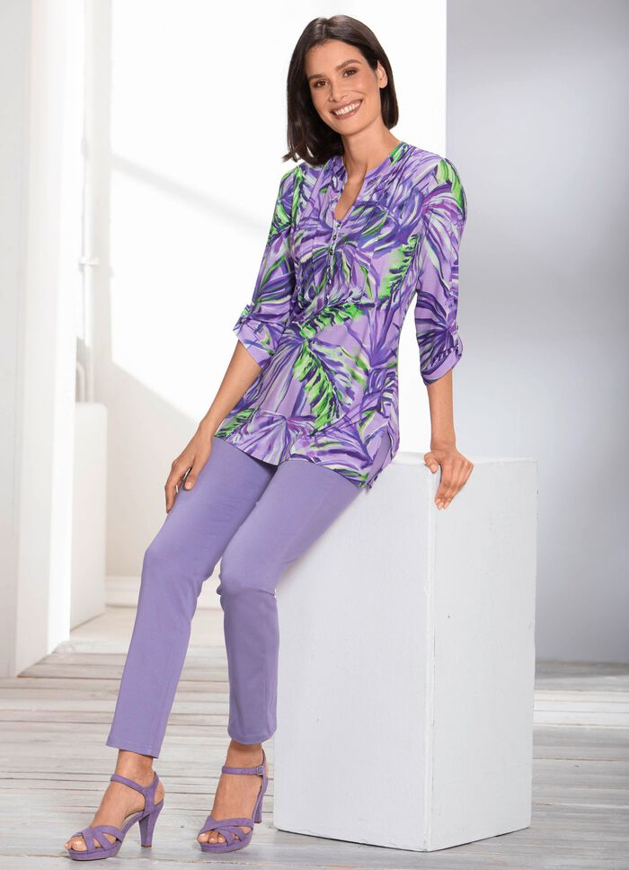 Skjorttunika med briljant f&auml;rgat tryck 