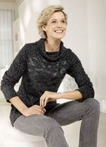 Turtleneck-skjorta med kontrasterande tryck 