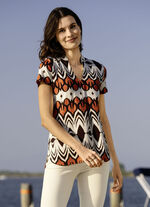 Somrig skjorttunika BEIGE-BRAUN-ORANGE