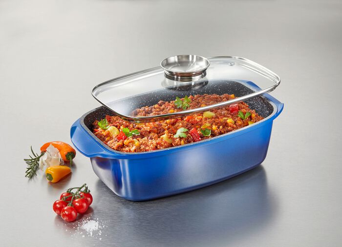 Extra h&ouml;g gjuten aluminium stekpanna fr&aring;n King med non-stick bel&auml;ggning 