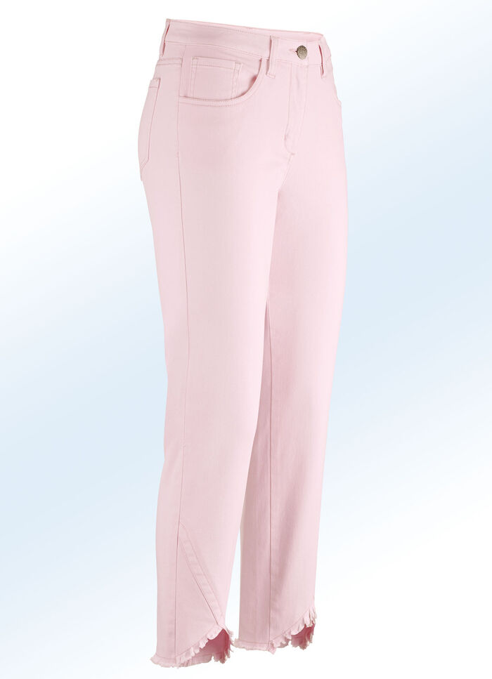 7/8-lång byxa med intressanta fransar ROSÉ