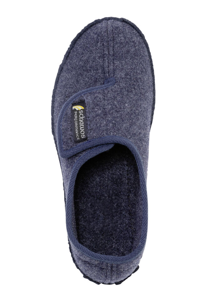 Tofflor i ullfilt med anatomiskt formad fotbädd MARINE