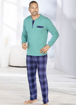 Pyjamas med knappslå och öppna ärmslut, 