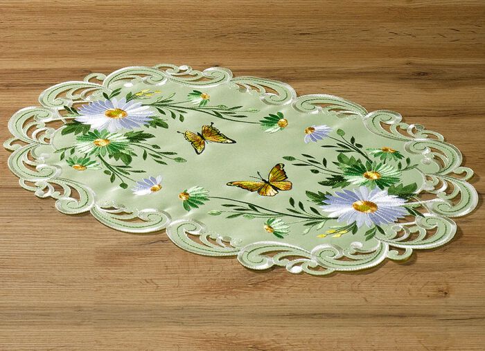 Bords- och rumsdekoration med blommor och fj&auml;rilar GR&Ouml;N