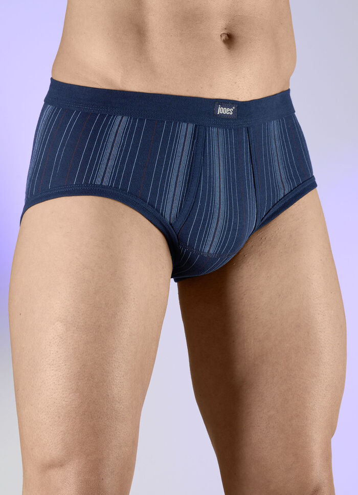 Fempack fina ribbbyxor 3X MARINE-BUNT, 2X WEISS-BUNT