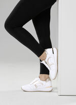 ELENA EDEN, snygga damsneakers, vidd H, med uttagbar fotbädd VITGULD
