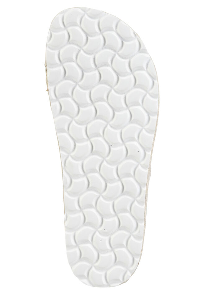 ELENA EDEN mulor gjorda av grovvävt textilmaterial BEIGE-WEISS