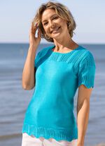 Tröja med vågiga manschetter 