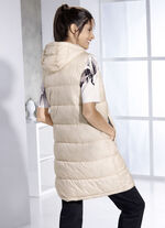 Funktionell långväst med fast huva CHAMPAGNE