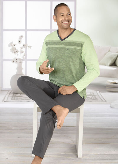 Hajo klimatkomfortpyjamas med V-ringning, , large