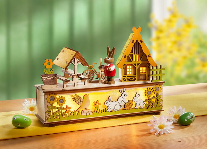 Upplyst tr&auml;dekoration med timerfunktion 