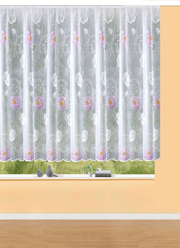 Blommig persienn med universalskena FLIEDER