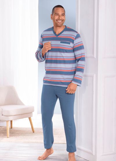 Tv&aring;pack pyjamas med v-ringning och br&ouml;stficka 