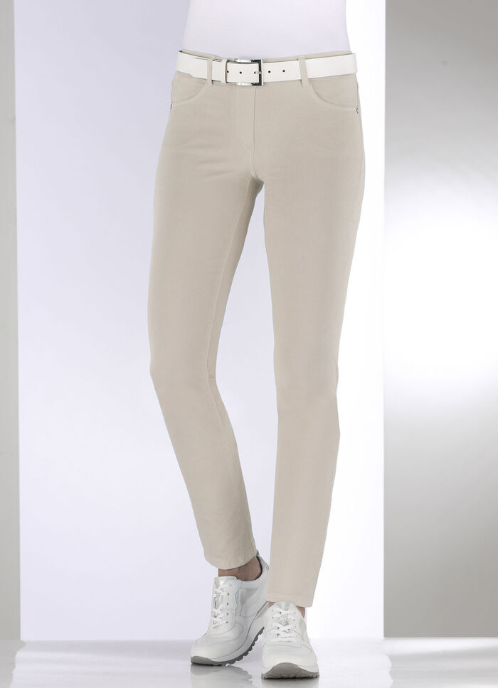 Byxor i bekväm pull-on-stil BEIGE