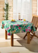 Vaxad duk med f&auml;rgkoordinerad skr&aring;tejp 