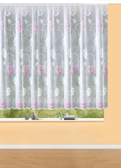 Blommig persienn med universalskena 