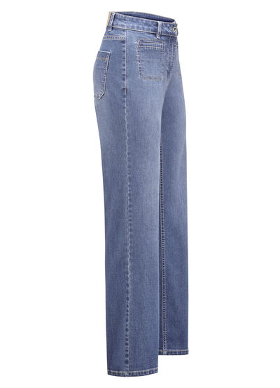 Jeans med fashionabla framfickor, , large
