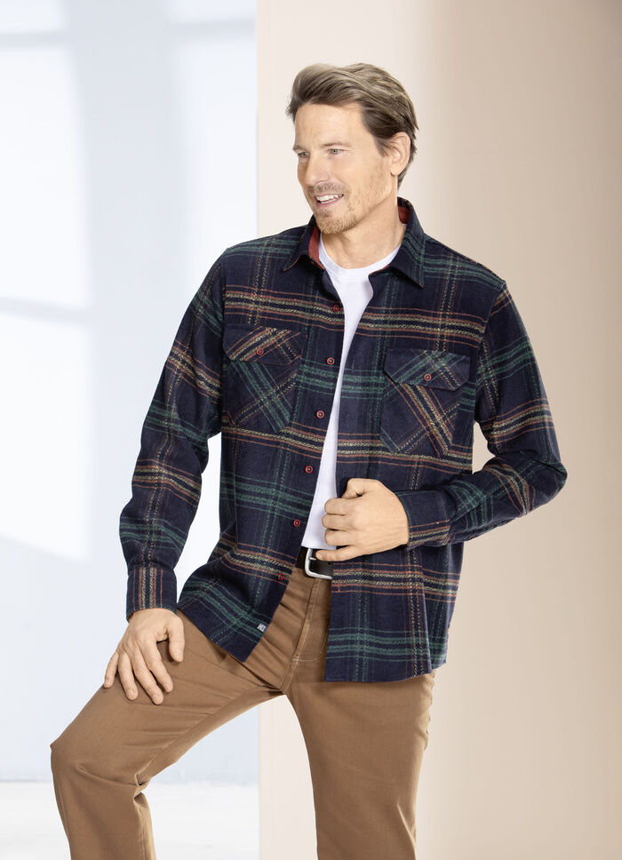 Rutig overshirt från "Milano Italy" MARIN GRÖN TERRAKOTTA