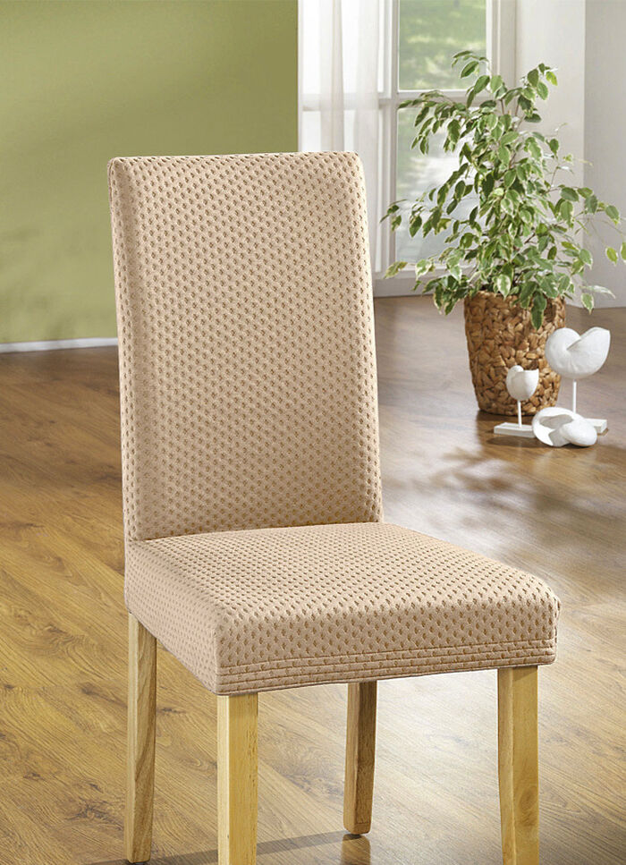 Stolsöverdrag i stretchig kvalitet BEIGE