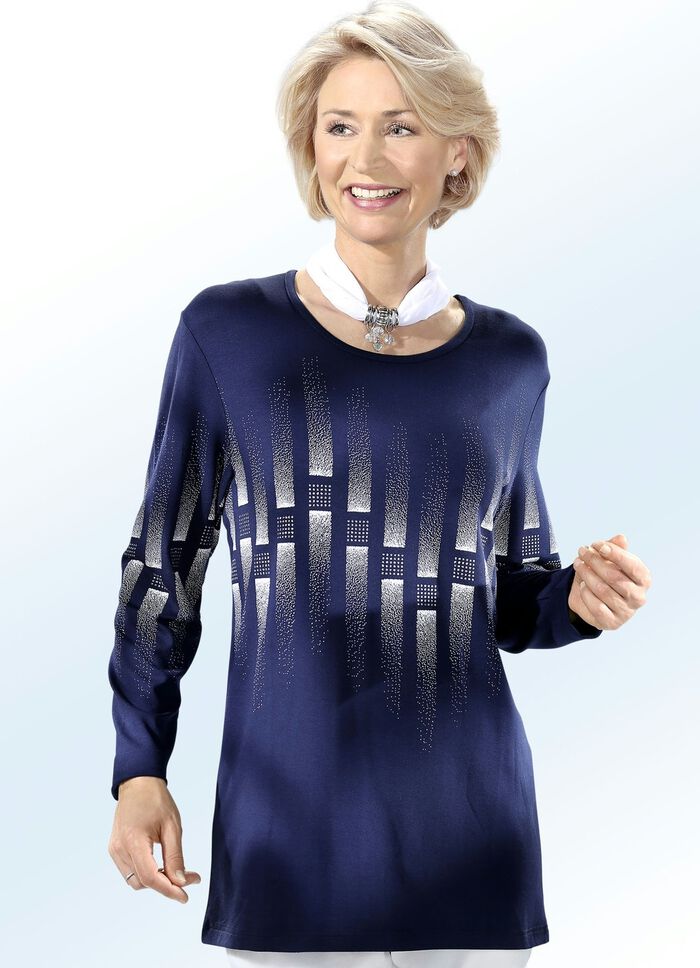 Skjorta med tryckt design framtill 