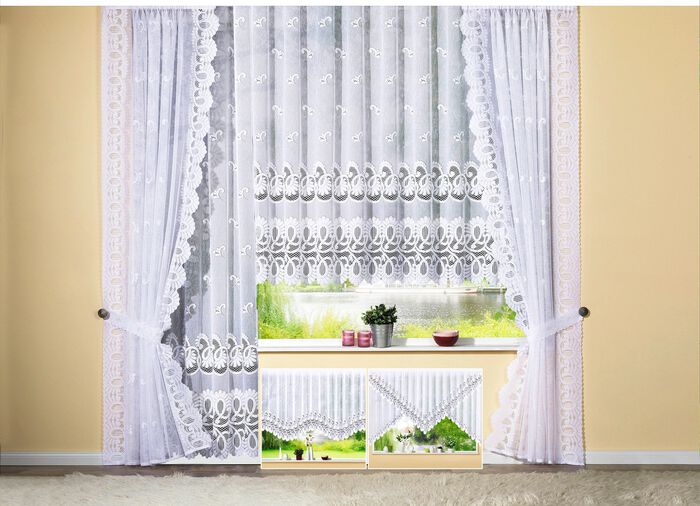 Blomsterfönstergardin med automatiska veck 