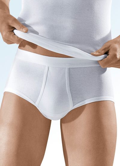 Fem-pack finribbade kalsonger, vit 