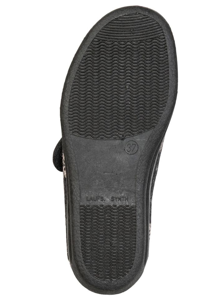 Varma damtofflor, bredd H, med kardborreband 