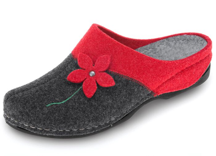 Laurina, klassiska damtofflor, med anatomiskt formad fotb&auml;dd R&Ouml;D ANTRACIT