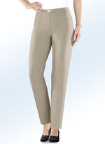 Byxa med stretchinlägg i midjan bak SAND