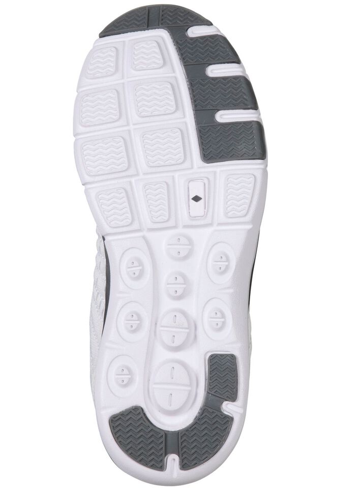 Sneakers gjorda av effektivt m&ouml;nstrat textilmaterial IS GR&Aring;VIT