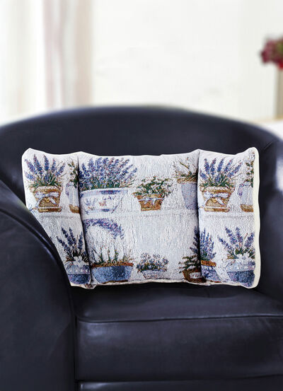 Ryggkudde med lavendelmotiv 