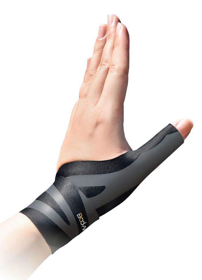 Tum- och handledsst&ouml;d med inbyggda tejpband 