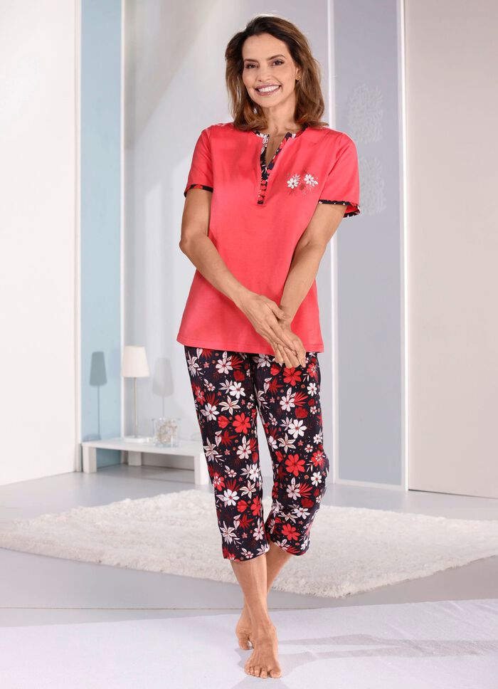 Tv&aring;pack pyjamasar, korta och l&aring;nga &auml;rmar med knappsl&aring; 