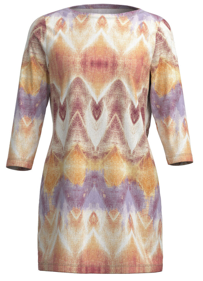 Stickad tunika i tryckt finstickning 